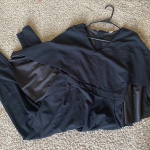 Black Romper with cape sleeves